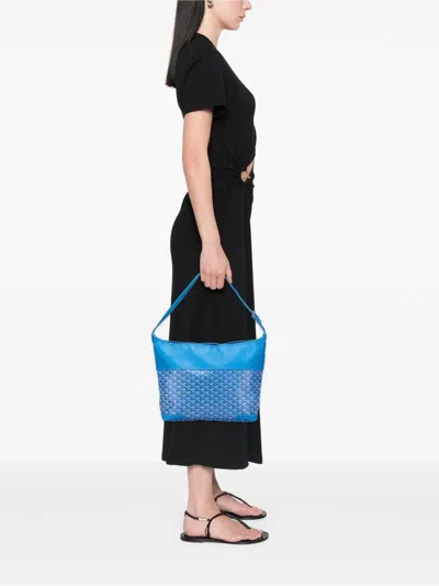 Pre-owned Goyard 2011 Ine Grenadine Hobo Bag In Blue