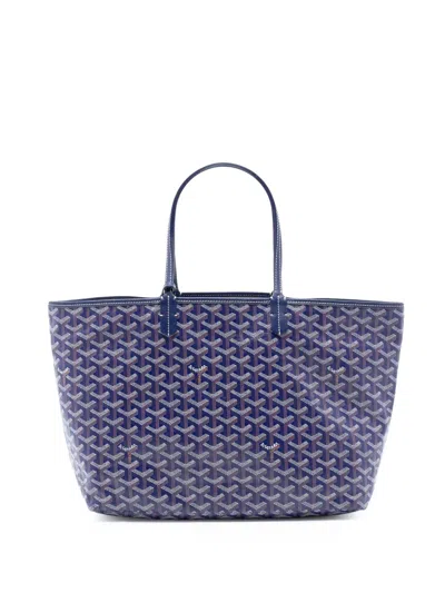 Pre-owned Goyard 2011 Ine Saint Louis Pm Tote Bag In Blue