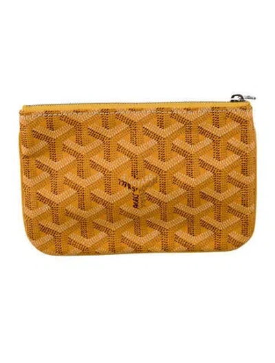 Pre-owned Goyard 2011 Ine Senat Mini Wallet Pouch In Yellow