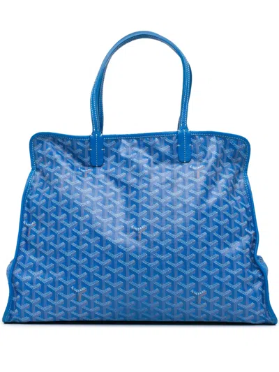 Pre-owned Goyard 2012 Ine Sac Hardy Pet Carrier Pm Travel Bag In 蓝色