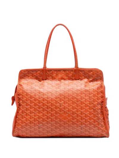 Pre-owned Goyard 2012 Ine Sac Hardy Pet Carrier Pm Travel Bag In Orange