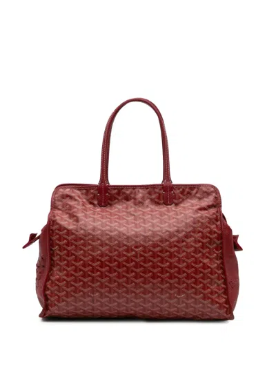 Pre-owned Goyard 2012 Ine Sac Hardy Pet Carrier Pm Travel Bag In Red