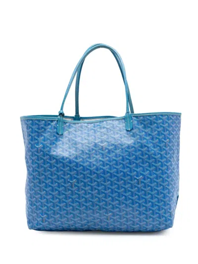 Pre-owned Goyard 2012 Ine Saint Louis Gm Tote Bag In Blue