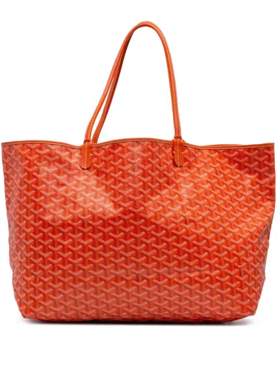Pre-owned Goyard 2012 Ine Saint Louis Gm Tote Bag In Orange