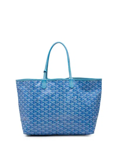 Pre-owned Goyard 2012 Ine Saint Louis Pm Tote Bag In Blue