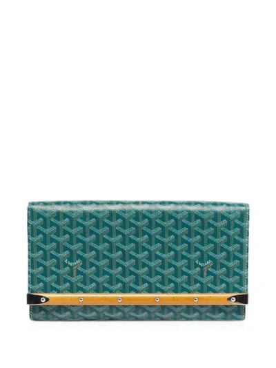 Pre-owned Goyard 2012 Monte Carlo Clutch Bag In Green