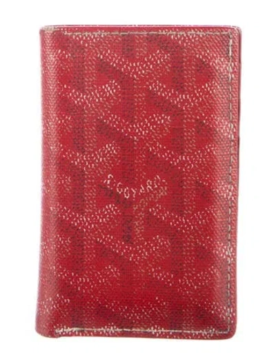 Pre-owned Goyard 2012 Saint Pierre Card Holder Bifold Wallet In Red