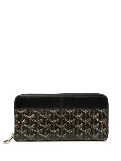 Pre-owned Goyard 2012-2026 Ine Matignon Zip Around Wallet Gm Long Wallets In Black