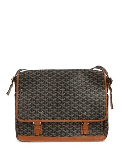 Pre-owned Goyard 2013 Gm Grand Bleu Patterned Shoulder Bag In Black