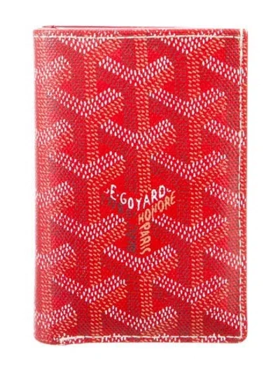 Pre-owned Goyard 2013 Ine Card Holder In Red