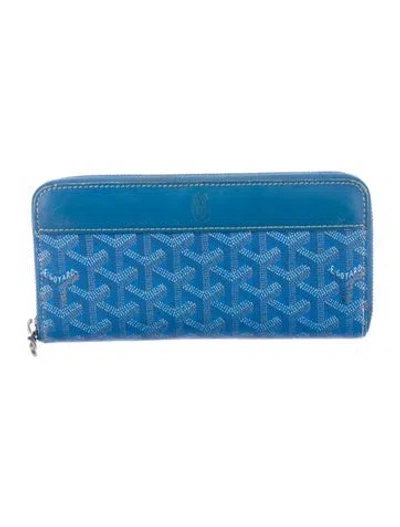Pre-owned Goyard 2013 Ine Continental Wallet In Blue
