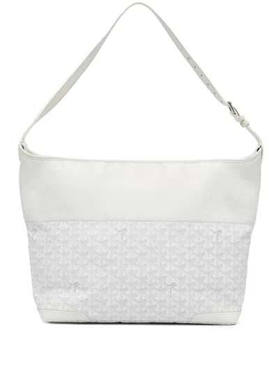 Pre-owned Goyard 2013 Ine Grenadine Hobo Bag In White