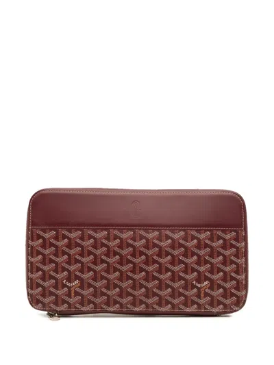 Pre-owned Goyard 2013 Ine Opera Travel Wallet Long Wallets In Red