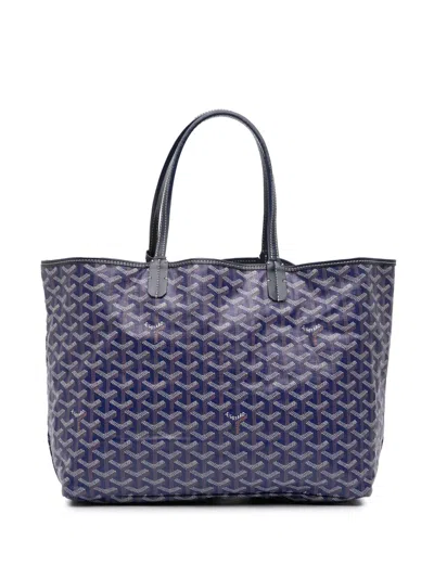 Pre-owned Goyard 2013 Ine Saint Louis Pm Tote Bag In Blue