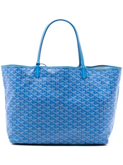 Pre-owned Goyard 2014 Ine Saint Louis Gm Tote Bag In Blue