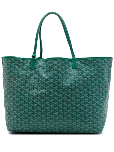 Pre-owned Goyard 2014 Ine Saint Louis Gm Tote Bag In Green