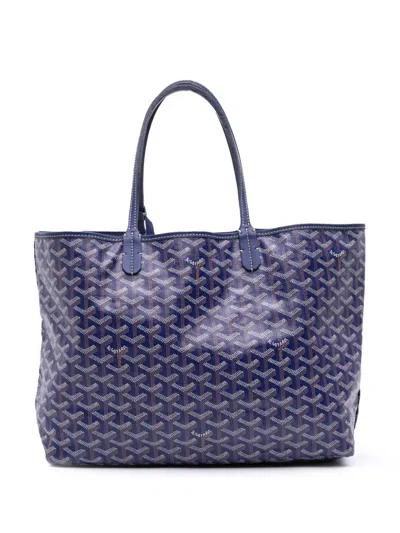 Pre-owned Goyard 2014 Ine Saint Louis Pm Tote Bag In Blue