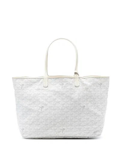 Pre-owned Goyard 2014 Ine Saint Louis Pm Tote Bag In White