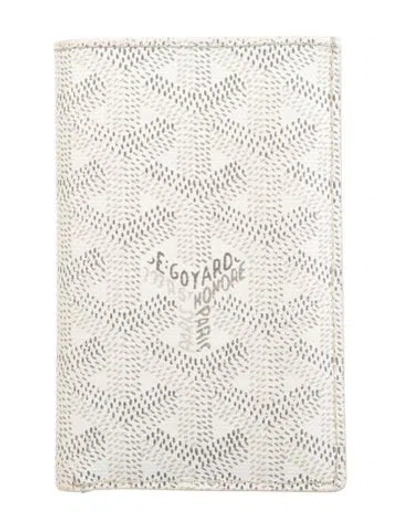 Pre-owned Goyard 2014 Ine Saint Pierre Card Holder Bifold Wallet In White