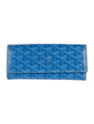 Pre-owned Goyard 2014 Leather Bifold Wallet In Blue