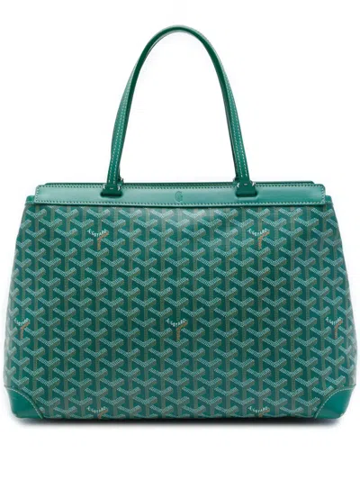Pre-owned Goyard 2015 Ine Bellechasse Pm Tote Bag In Green