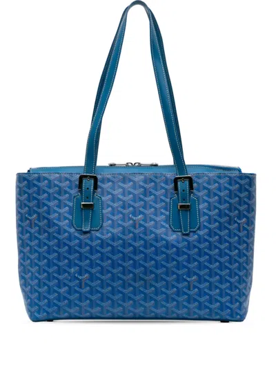 Pre-owned Goyard 2015 Ine Okinawa Pm Tote Bag In Blue