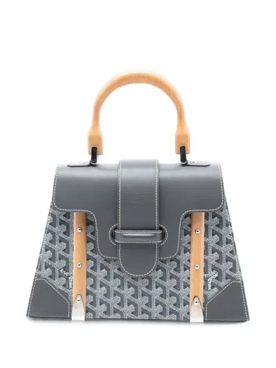 Pre-owned Goyard 2015 Ine Saigon Structured Pm Satchel In Gray