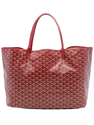 Pre-owned Goyard 2015 Ine Saint Louis Gm Tote Bag In Red