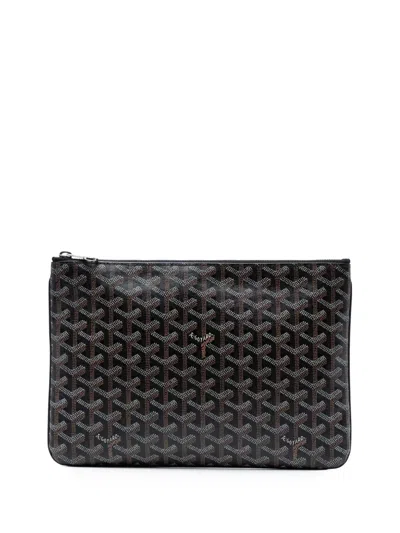 Pre-owned Goyard 2015 Ine Senat Mm Clutch Bag In Black