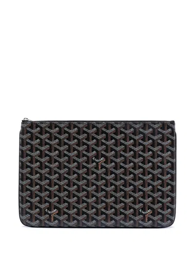 Pre-owned Goyard 2015 Ine Senat Mm Clutch Bag In Black