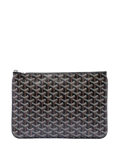 Pre-owned Goyard 2015 Ine Senat Mm Clutch Bag In Black