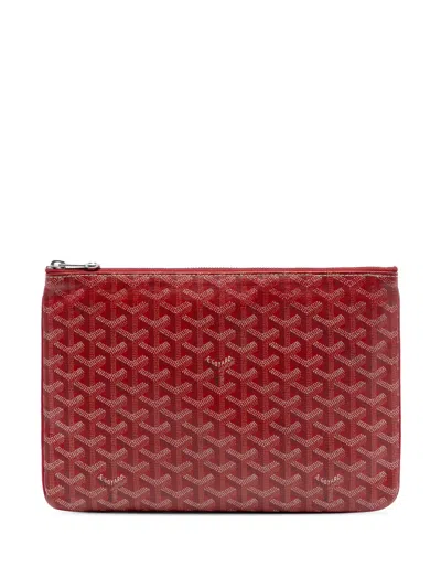 Pre-owned Goyard 2015 Ine Senat Mm Clutch Bag In Red