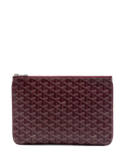 Pre-owned Goyard 2015 Ine Senat Mm Clutch Bag In Red