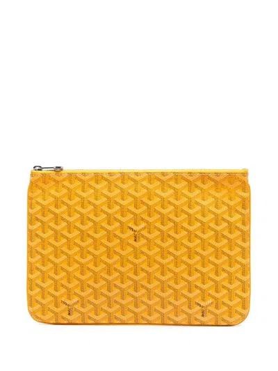 Pre-owned Goyard 2015 Ine Senat Mm Clutch Bag In Yellow