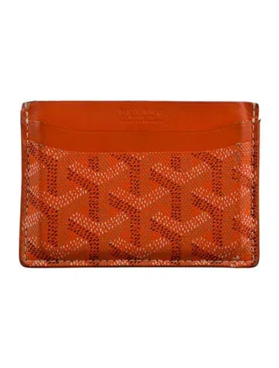 Pre-owned Goyard 2015 Saint Sulpice Card Holder Card Holder In Orange