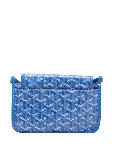 Pre-owned Goyard 2015-2026 Ine Plumet Pocket Wallet Crossbody Bag In Blue