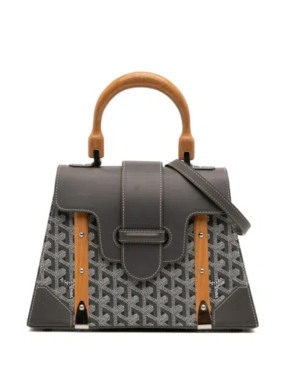 Pre-owned Goyard 2016 Ine Saigon Structured Pm Satchel In Gray