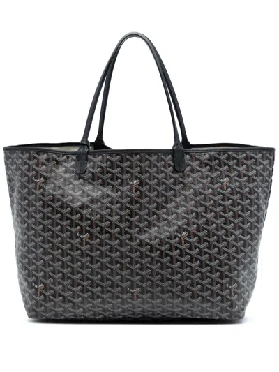 Pre-owned Goyard 2016 Ine Saint Louis Gm Tote Bag In Black