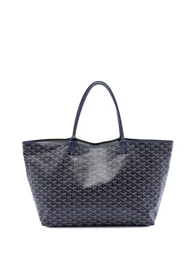 Pre-owned Goyard 2016 Ine Saint Louis Gm Tote Bag In Blue