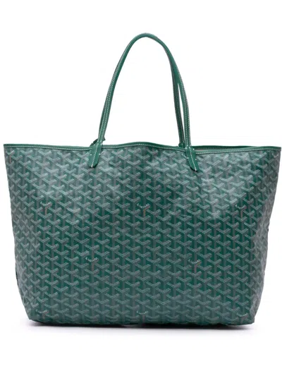 Pre-owned Goyard 2016 Ine Saint Louis Gm Tote Bag In Green