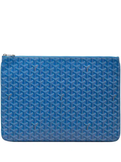 Pre-owned Goyard 2016 Ine Senat Gm Clutch Bag In Blue