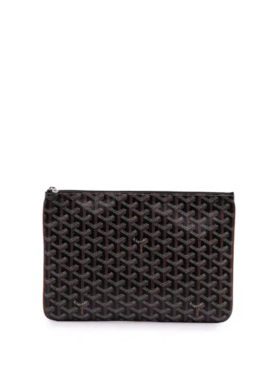 Pre-owned Goyard 2016 Ine Senat Mm Clutch Bag In Black
