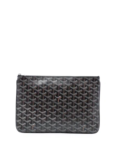 Pre-owned Goyard 2016 Ine Senat Mm Clutch Bag In Black