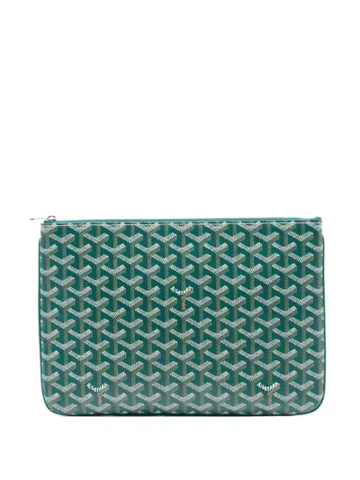 Pre-owned Goyard 2016 Ine Senat Mm Clutch Bag In Green