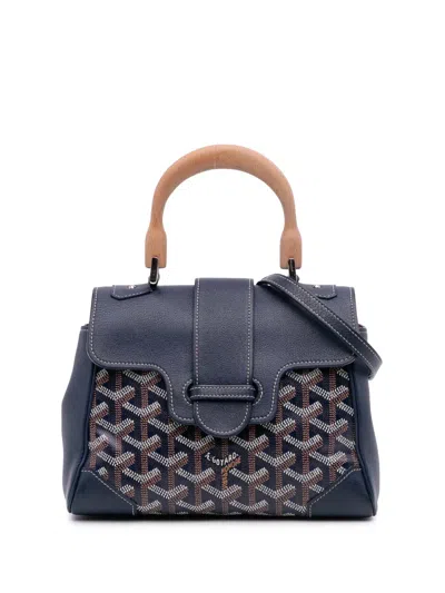 Pre-owned Goyard 2016 Mini Ine Saigon Souple Satchel In Blue