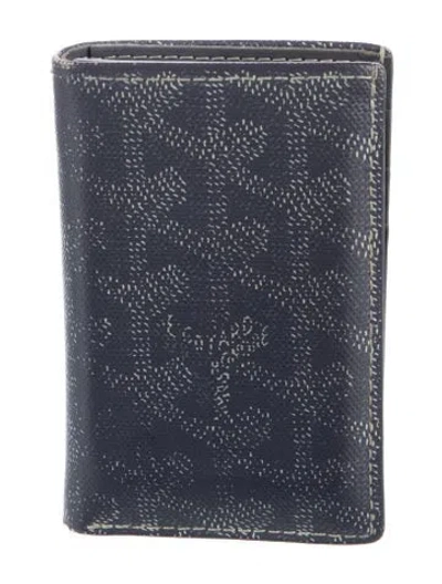 Pre-owned Goyard 2016 Saint Pierre Card Holder In Grey