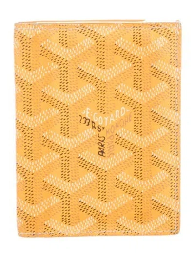 Pre-owned Goyard 2016 Saint Pierre Card Holder Wallet In Yellow