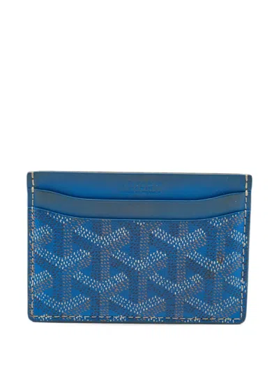 Pre-owned Goyard 2016 Saint Sulpice Ine Card Holder In Blue