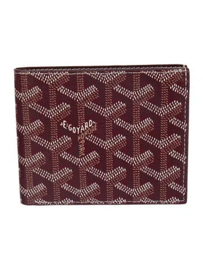 Pre-owned Goyard 2016 Victoire Bifold Wallet In Burgundy