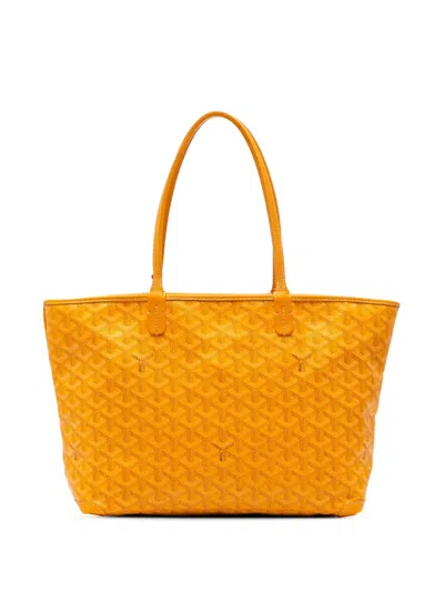Pre-owned Goyard 2017 Ine Artois Mm Tote Bag In Yellow